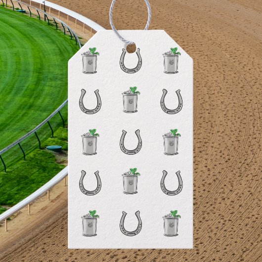 Mint Julep & Horseshoe Pattern Derby Party Favor ギフトタグ