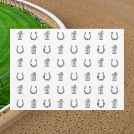 Mint Julep & Horseshoe Pattern Preppy Thank You サンキューカード