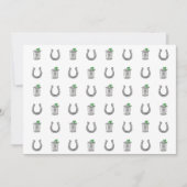 Mint Julep & Horseshoe Pattern Preppy Thank You サンキューカード (正面)