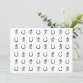 Mint Julep & Horseshoe Pattern Preppy Thank You サンキューカード (スタンド正面)