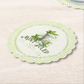 Mint Julep Recipe Derby Party Modern Watercolor ペーパーコースター (アングル)