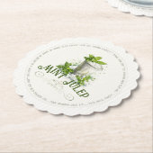 Mint Julep Recipe Derby Party Modern Watercolor ペーパーコースター (アングル)