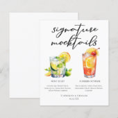 Mint Julep Summer Sunrise Wedding Mocktails Menu (正面/裏面)