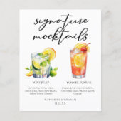 Mint Julep Summer Sunrise Wedding Mocktails Menu (正面)