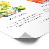 Mint Julep Summer Sunrise Wedding Mocktails Menu ポスター (角)