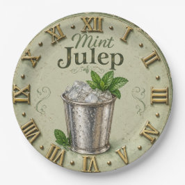 Mint Julep Vintage Bourbon Cocktail Bar Decor ペーパープレート