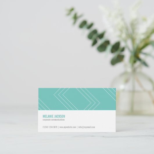 Mint minimalist modern simple feminine chic card 名刺 (スタンド正面)