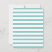 Mint MonogramおよびストライプMint Monogramノートカード 招待状 (裏面)