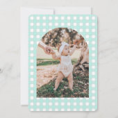 Mint Nutcracker Birthday Photo Thank You Card 招待状 (裏面)