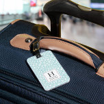 Mint | Pastel Leopard Print Monogram ラゲッジタグ<br><div class="desc">Chic monogrammed luggage tag is a softer pastel take on the animal print trend, with a pale mint green and white leopard print pattern. Personalize with your single initial monogram and name on the front, and add your contact information to the back in white lettering on a contrasting deep charcoal...</div>