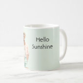 Mint Peach Hello Sunshine Black Man  コーヒーマグカップ (正面右)
