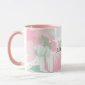 Mint Pink Abstract Life is Sweet マグカップ (左)