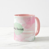 Mint Pink Abstract Life is Sweet マグカップ (正面右)