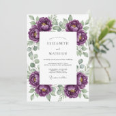 Mint Pink Botanical Bliss Wedding 招待状 (スタンド正面)