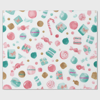 Mint & Pink CANDY Christmas Paper  ラッピングペーパー
