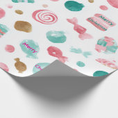 Mint & Pink CANDY Christmas Paper  ラッピングペーパー (角)