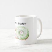 Mint Pink Donuts Life is Sweet コーヒーマグカップ (正面右)