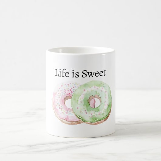 Mint Pink Donuts Life is Sweet コーヒーマグカップ (中央)