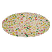 Mint Pink Yellow Green Fruity Dots  カッティングボード (角)