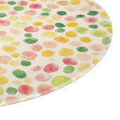 Mint Pink Yellow Green Fruity Dots  カッティングボード (角)