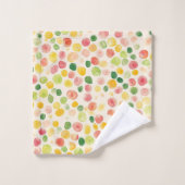 Mint Pink Yellow Green Fruity Dots  バスタオルセット (ウォッシュタオル)