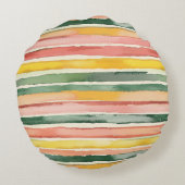 Mint Pink Yellow Green Fruity Dots  ラウンドクッション (裏面)