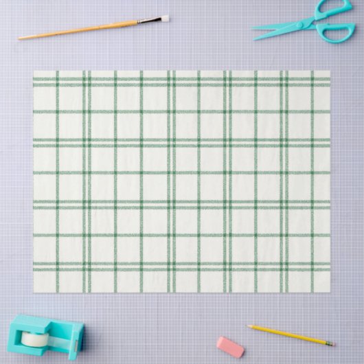 Mint Plaid 薄葉紙 (クラフト)