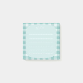 Mint Plaid Note Design ポストイット