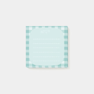 Mint Plaid Note Design ポストイット