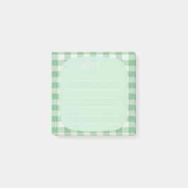 Mint Plaid Note Design ポストイット