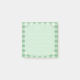 Mint Plaid Note Design ポストイット