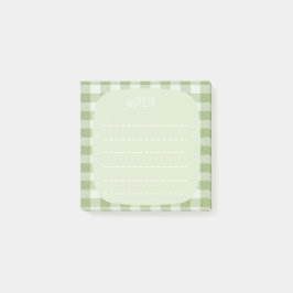 Mint Plaid Note Design ポストイット