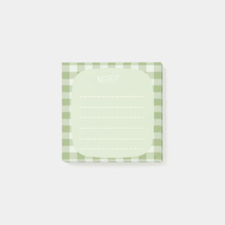 Mint Plaid Note Design ポストイット
