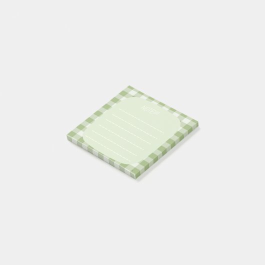 Mint Plaid Note Design ポストイット (アングル)