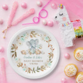 Mint Pumpkin Elephant Baby Shower Party Paper Plat ペーパープレート (パーティー)