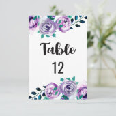Mint & Purple Wedding Table Number Seating Chart 招待状 (スタンド正面)