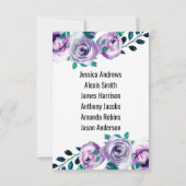 Mint & Purple Wedding Table Number Seating Chart 招待状 (裏面)