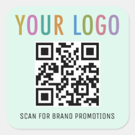Mint QR Codeロゴ付きWebサイト用スタンプ スクエアシール