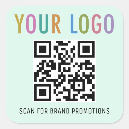 Mint QR Codeロゴ付きWebサイト用スタンプ スクエアシール (正面)