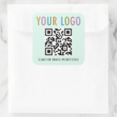 Mint QR Codeロゴ付きWebサイト用スタンプ スクエアシール (バッグ)