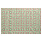 Mint Retro Floral Tile Combed Cotton Fabric ファブリック (ヤード)