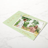 Mint Romantic Vintage Photo Album Scrapbook 箔招待状 (回転した状態)