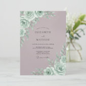 Mint Rose Botanical Romance Wedding 招待状 (スタンド正面)