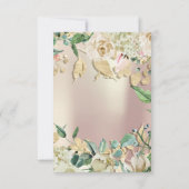 Mint Rose Champagne Gold Floral Watercolour Pearl 招待状 (裏面)