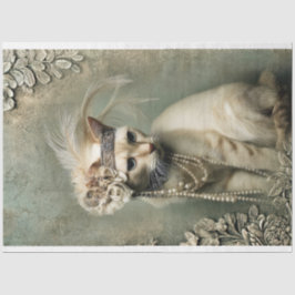 Mint Sage Allure Adorned Cat Roaring 20's  薄葉紙