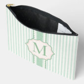 Mint Seersucker Mahjong Tile Bag Personalized アクセサリーポーチ (見開き)