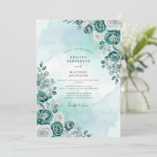 Mint Serene Winter Wedding 招待状 (スタンド正面)