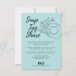 Mint Snap Tag Share  Business Thank You Card サンキューカード