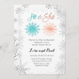 Mint Snowflakes Winterのジェンダー·リビールの招待 招待状
