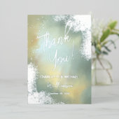 Mint Sparkle Photo Overlay'結婚s Thank You 箔招待状 (立ち正面)